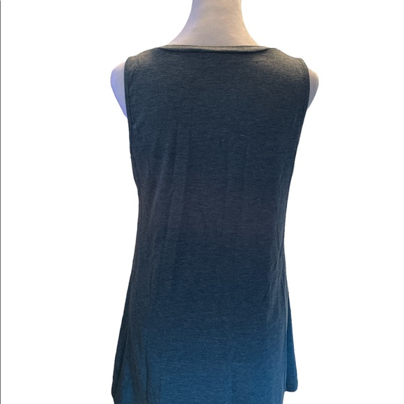 Light Blue Speckled Loose Fit Sleeveless V-Neck Tunic Size Small - Picture 3 of 6
